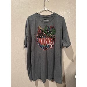 Disney Marvel Avengers Grey Comic Book Style Tee 2X